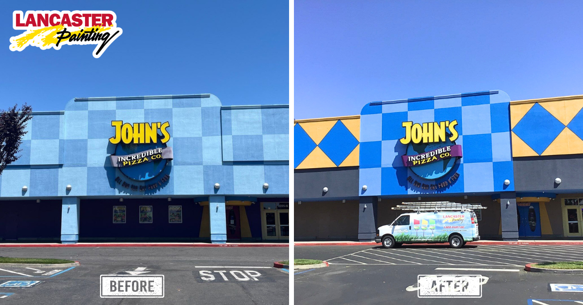 Commercial exterior painting before and after 